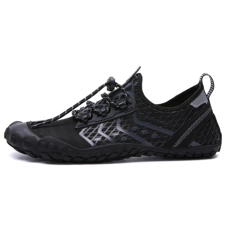 UBFEN Water Shoes Aqua Swim Shoes Mens Womens Beach Sports Quick Dry Barefoot for Boating Fishing Diving Surfing Black Grey Color Size US 7 Women 6 Men - Image 3
